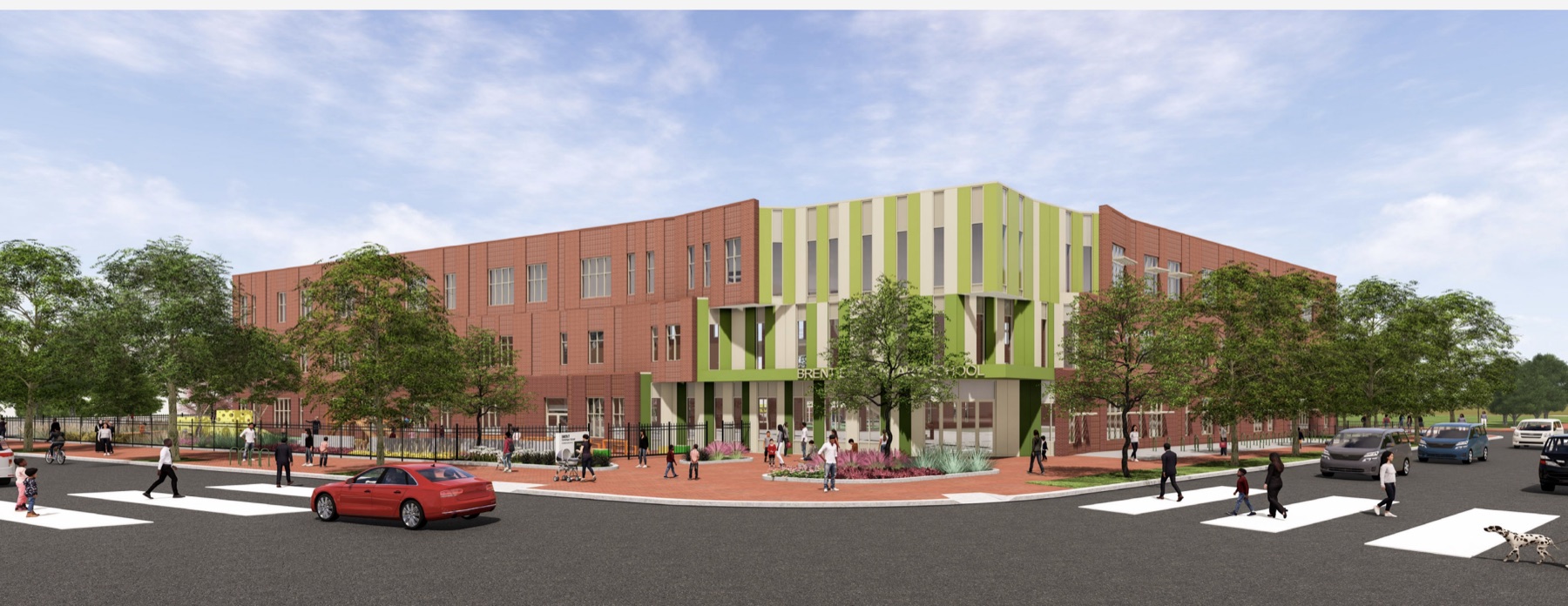 Architect's rendering of Brent's modernized elementary school